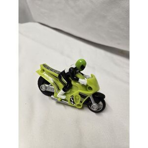 Hot‎ Wheels Friction Motorcycle Neon Green Stunt Rider Driver-WORKS Vintage